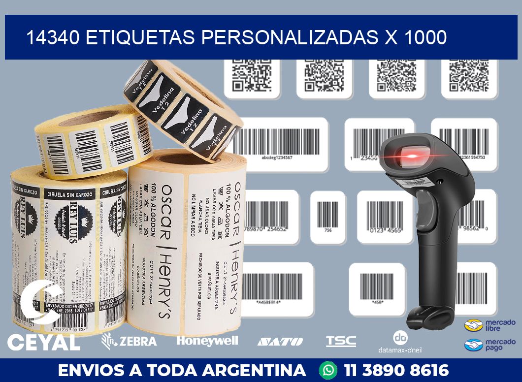 14340 ETIQUETAS PERSONALIZADAS X 1000