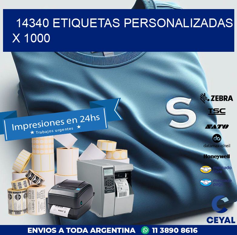 14340 ETIQUETAS PERSONALIZADAS X 1000