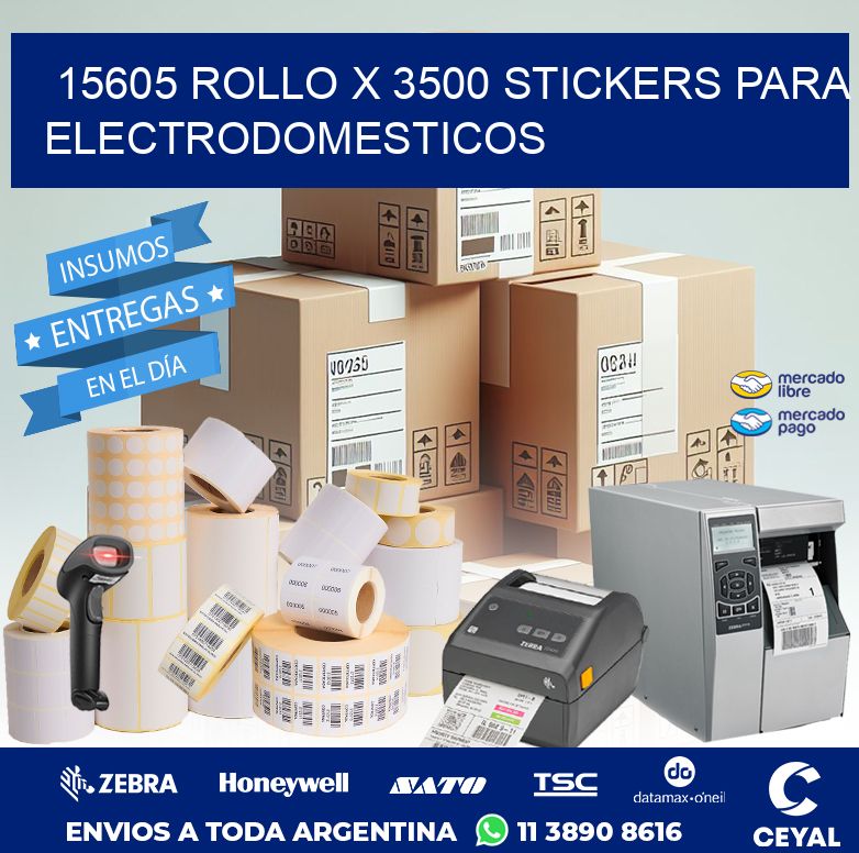15605 ROLLO X 3500 STICKERS PARA ELECTRODOMESTICOS