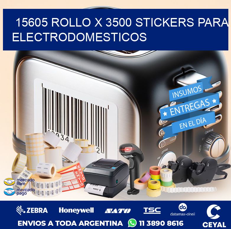 15605 ROLLO X 3500 STICKERS PARA ELECTRODOMESTICOS