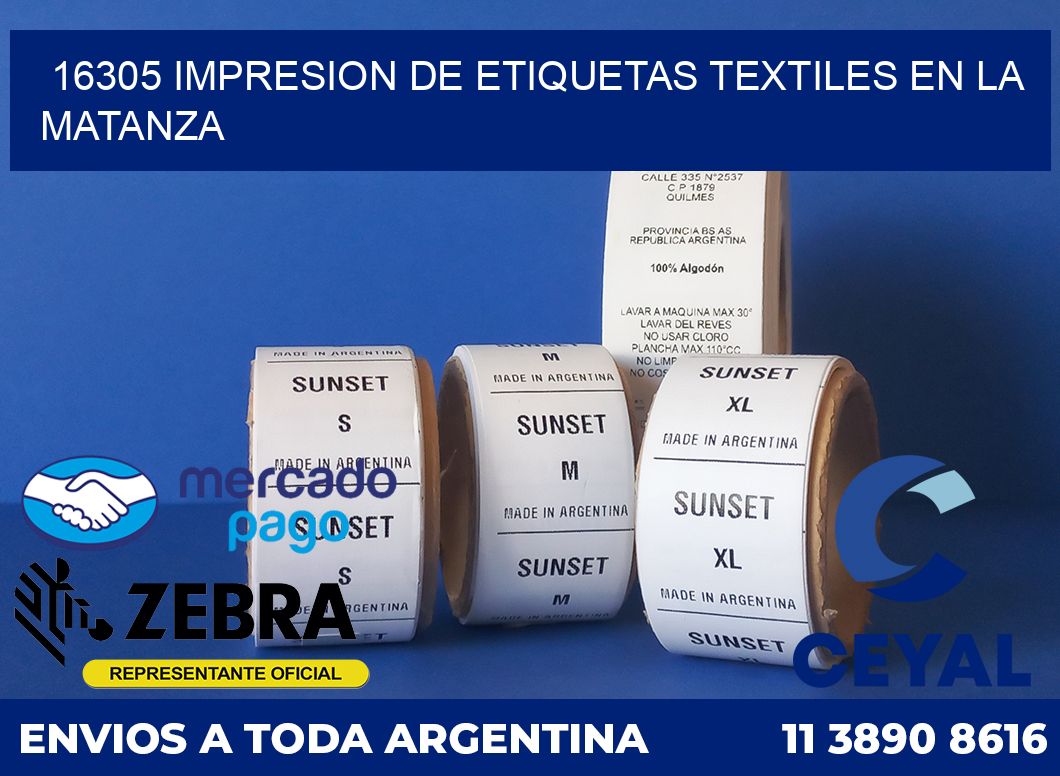 16305 IMPRESION DE ETIQUETAS TEXTILES EN LA MATANZA