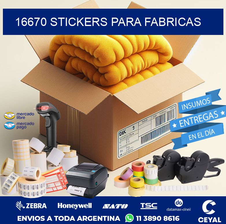 16670 STICKERS PARA FABRICAS