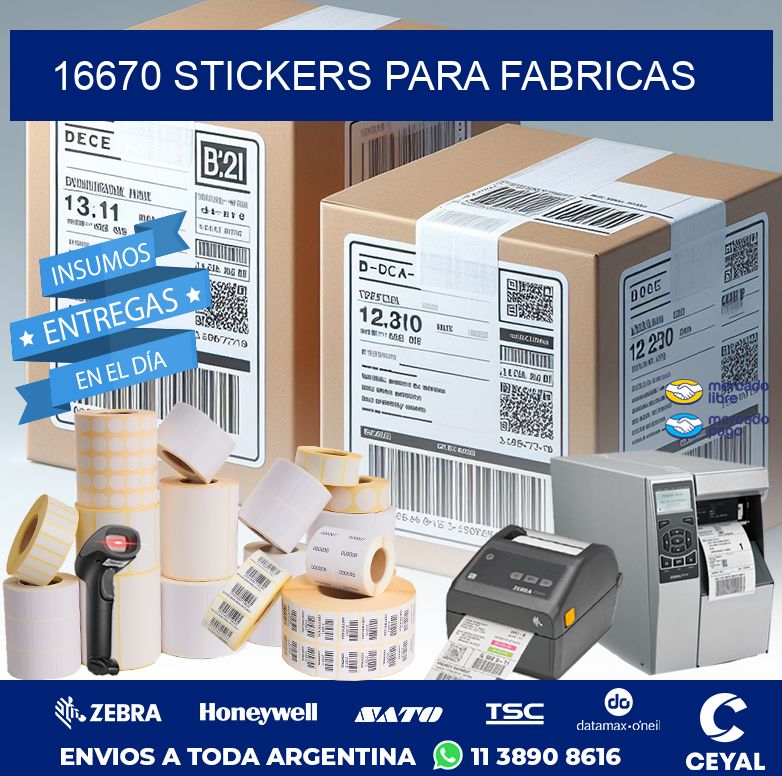 16670 STICKERS PARA FABRICAS