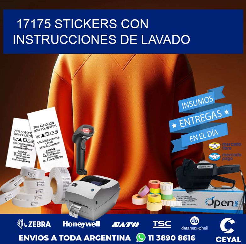 17175 STICKERS CON INSTRUCCIONES DE LAVADO