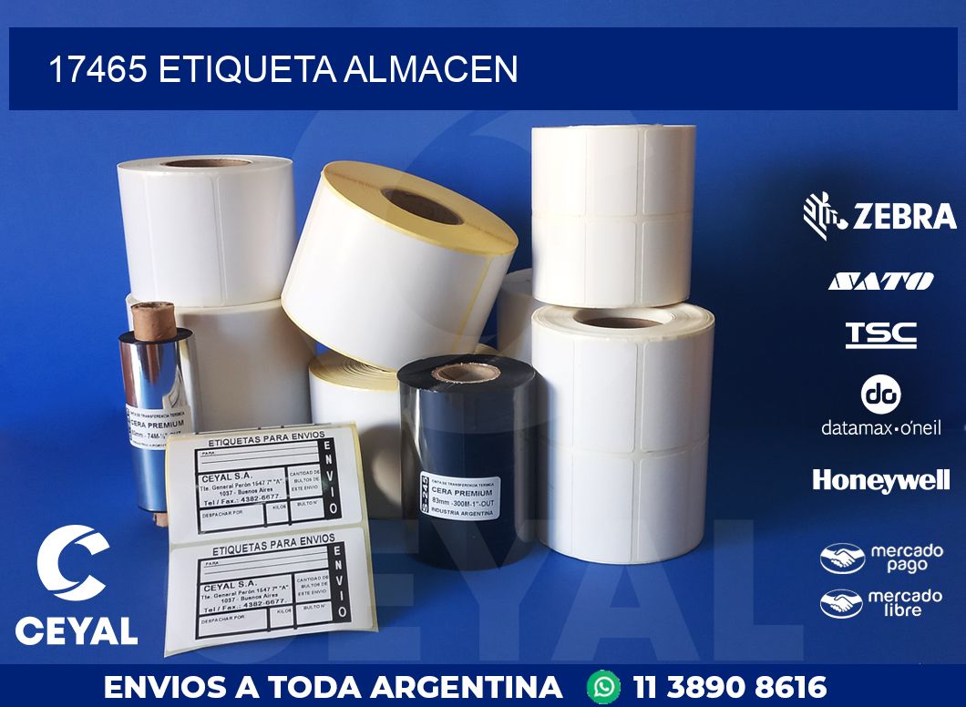 17465 ETIQUETA ALMACEN