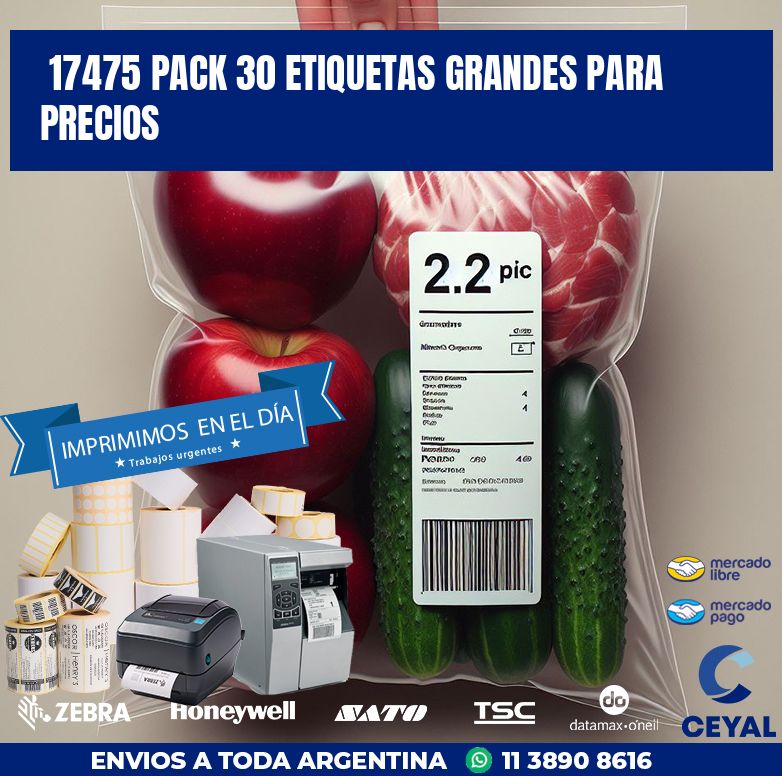 17475 PACK 30 ETIQUETAS GRANDES PARA PRECIOS