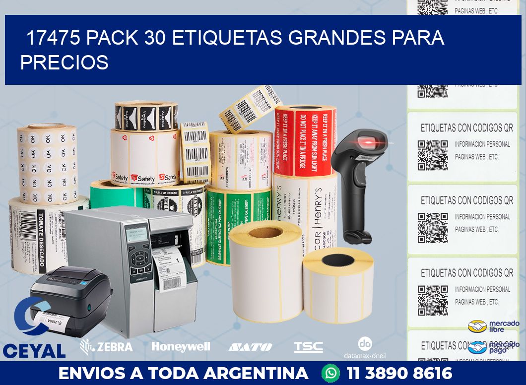 17475 PACK 30 ETIQUETAS GRANDES PARA PRECIOS