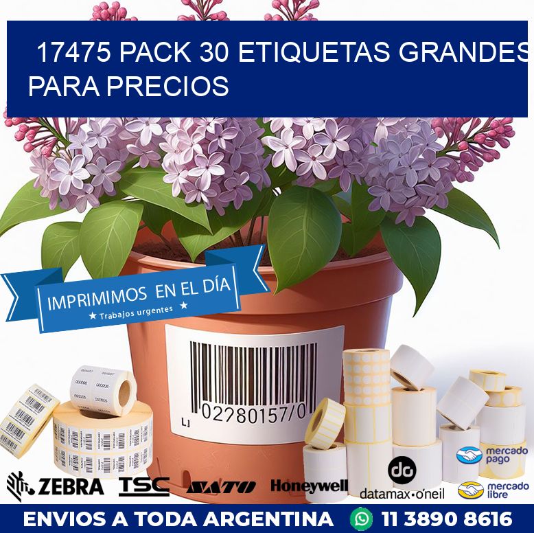 17475 PACK 30 ETIQUETAS GRANDES PARA PRECIOS