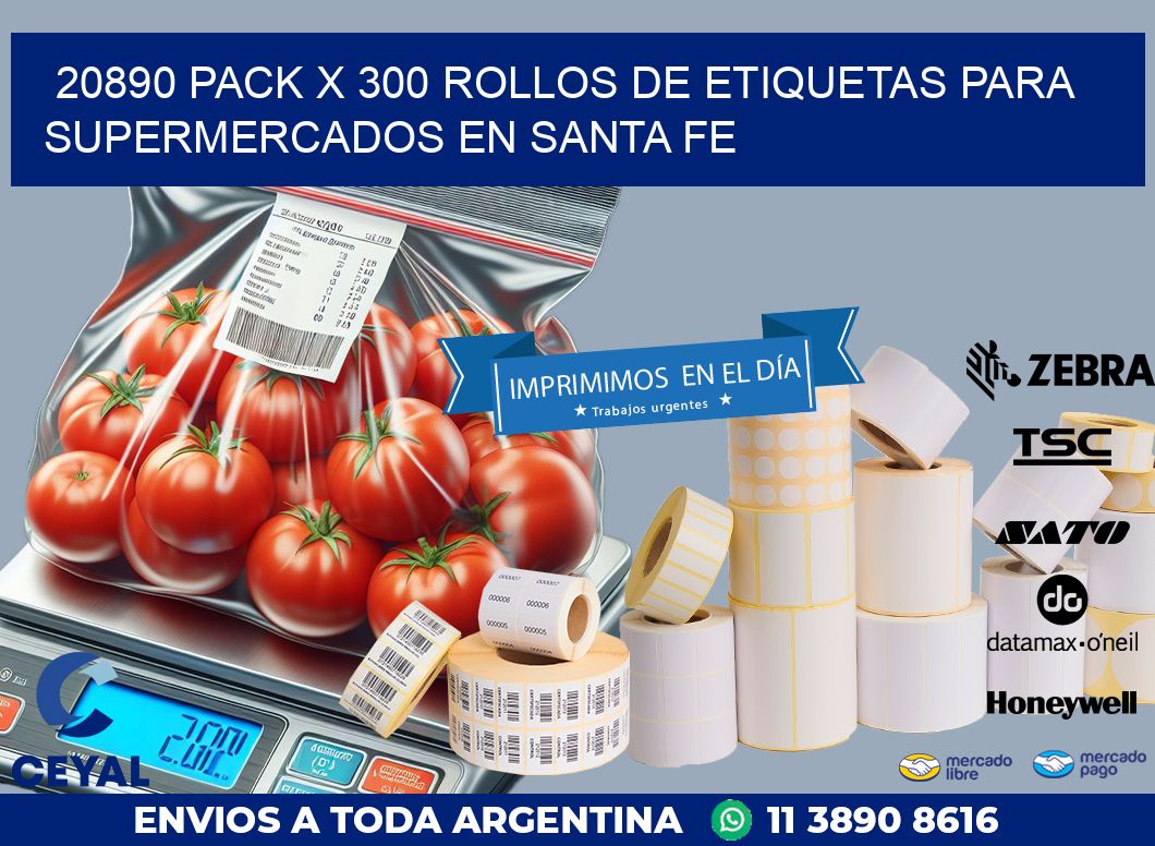 20890 PACK X 300 ROLLOS DE ETIQUETAS PARA SUPERMERCADOS EN SANTA FE