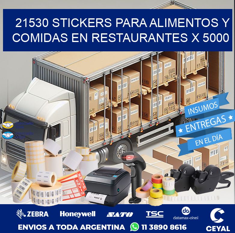 21530 STICKERS PARA ALIMENTOS Y COMIDAS EN RESTAURANTES X 5000