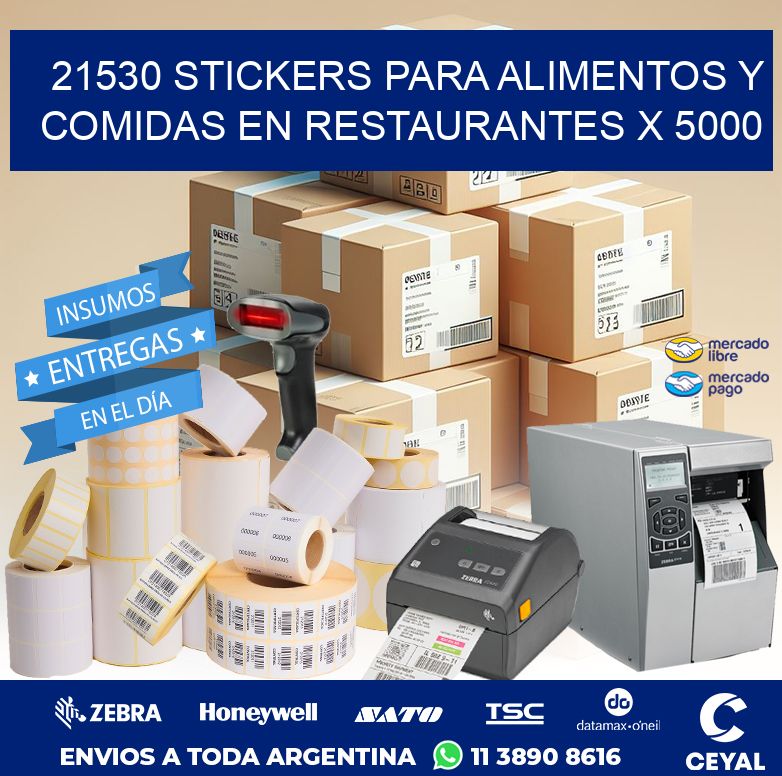 21530 STICKERS PARA ALIMENTOS Y COMIDAS EN RESTAURANTES X 5000