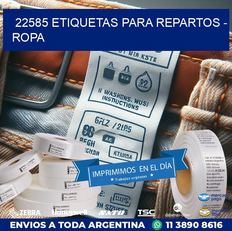 22585 ETIQUETAS PARA REPARTOS - ROPA