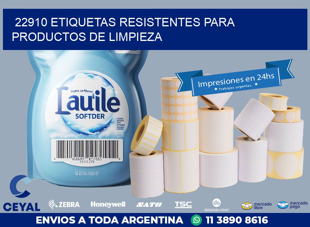 22910 ETIQUETAS RESISTENTES PARA PRODUCTOS DE LIMPIEZA