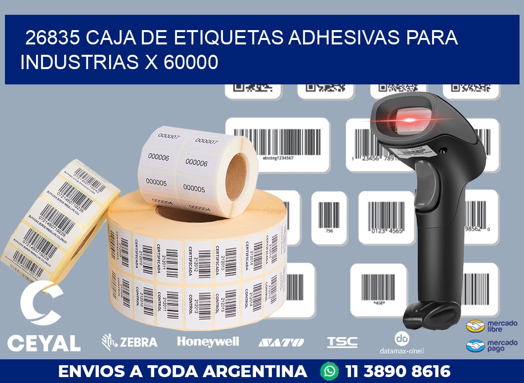 26835 CAJA DE ETIQUETAS ADHESIVAS PARA INDUSTRIAS X 60000