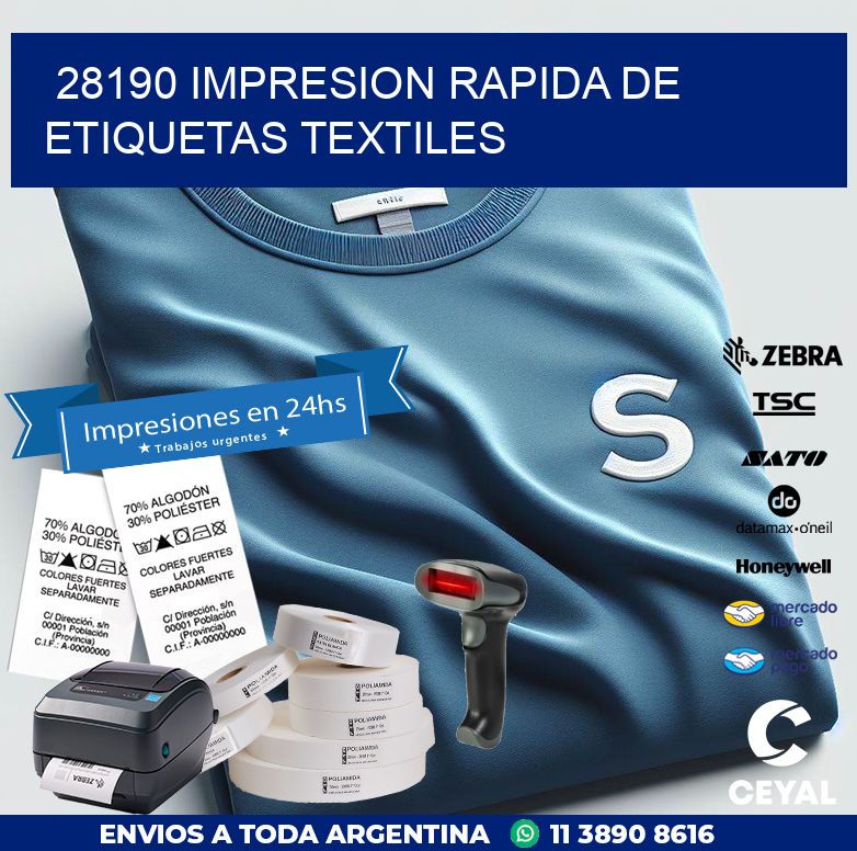 28190 IMPRESION RAPIDA DE ETIQUETAS TEXTILES