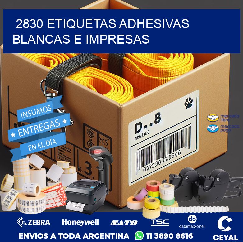 2830 ETIQUETAS ADHESIVAS BLANCAS E IMPRESAS