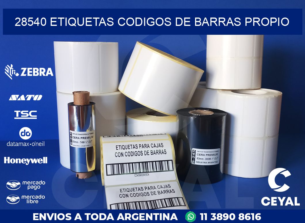 28540 ETIQUETAS CODIGOS DE BARRAS PROPIO