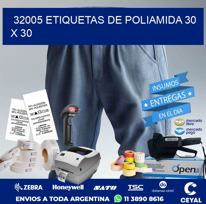 32005 ETIQUETAS DE POLIAMIDA 30 X 30