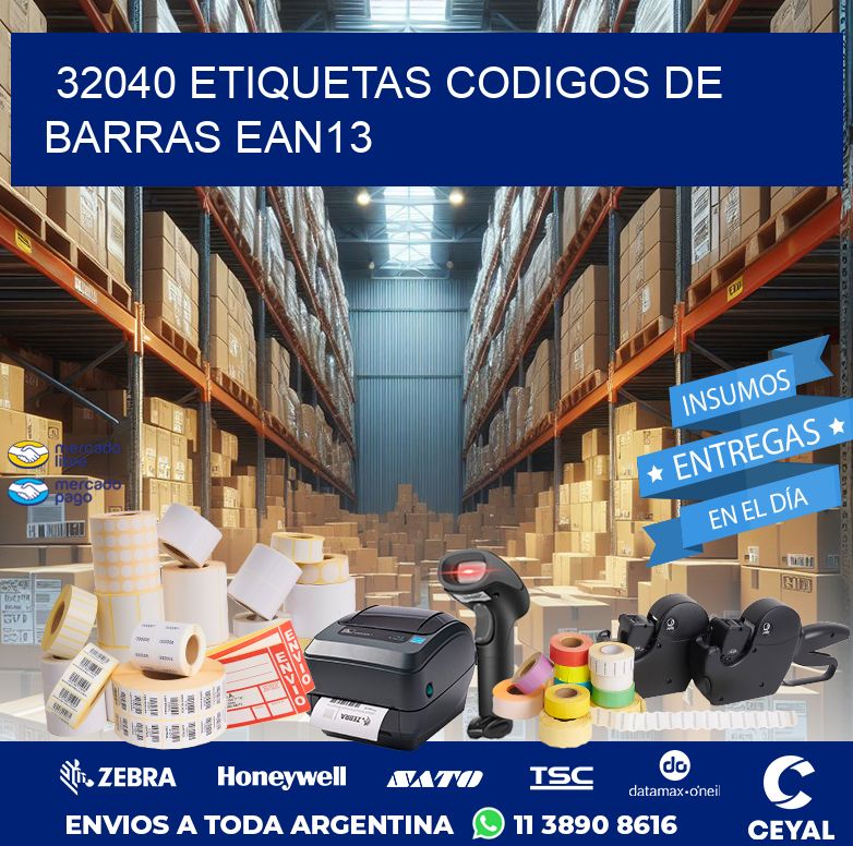 32040 ETIQUETAS CODIGOS DE BARRAS EAN13