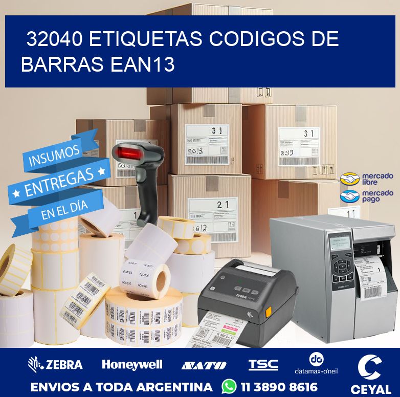 32040 ETIQUETAS CODIGOS DE BARRAS EAN13