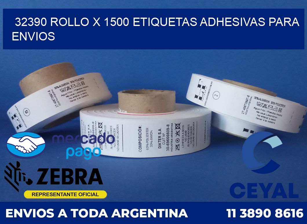 32390 ROLLO X 1500 ETIQUETAS ADHESIVAS PARA ENVIOS
