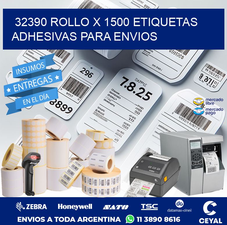 32390 ROLLO X 1500 ETIQUETAS ADHESIVAS PARA ENVIOS