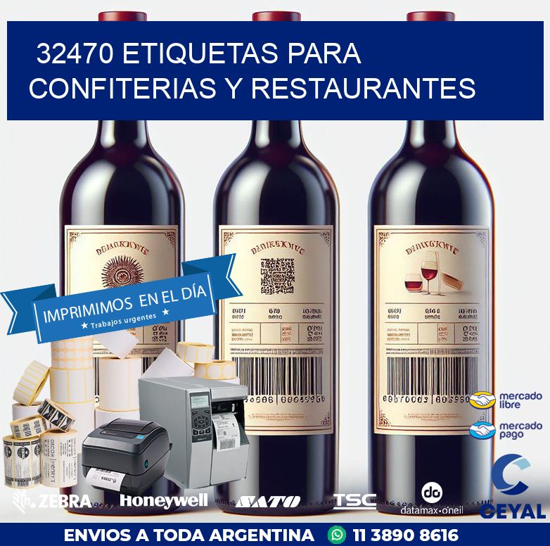 32470 ETIQUETAS PARA CONFITERIAS Y RESTAURANTES