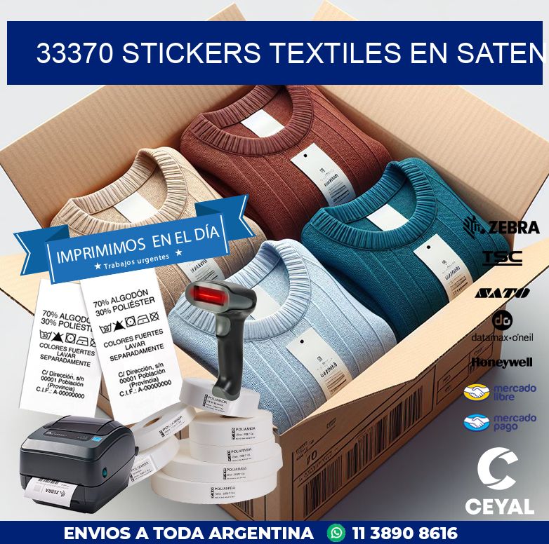 33370 STICKERS TEXTILES EN SATEN