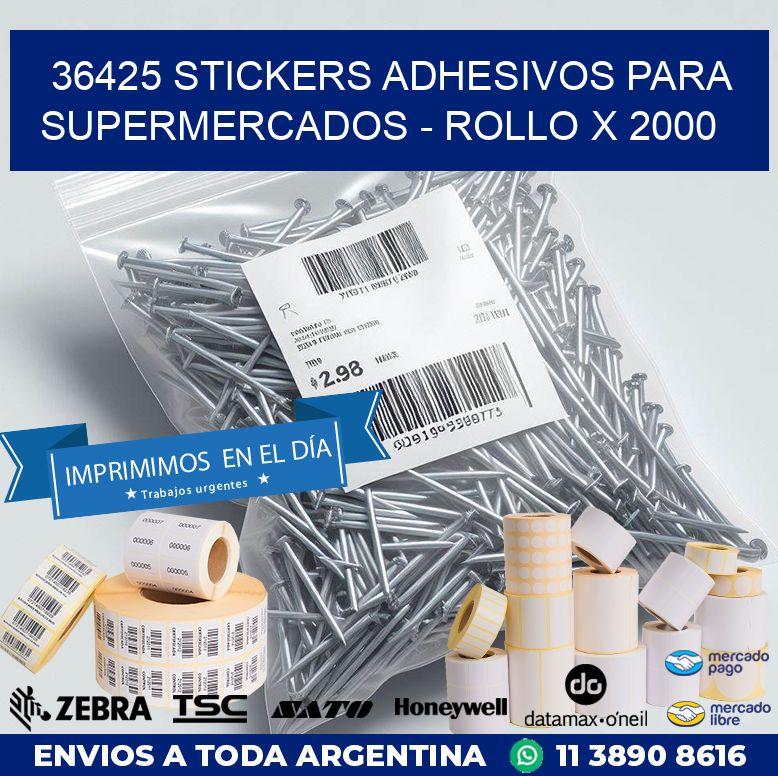 36425 STICKERS ADHESIVOS PARA SUPERMERCADOS - ROLLO X 2000