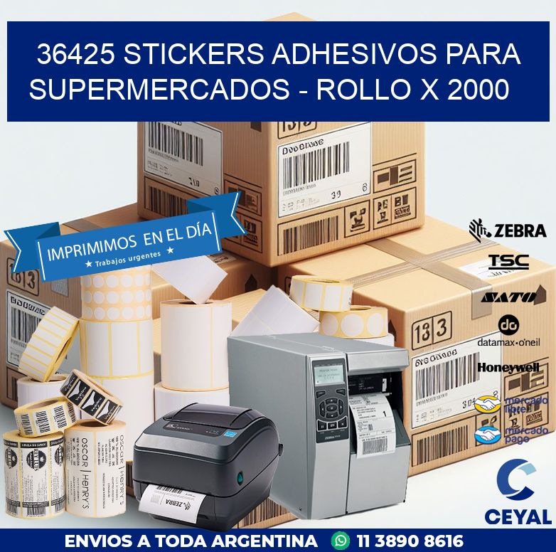 36425 STICKERS ADHESIVOS PARA SUPERMERCADOS - ROLLO X 2000