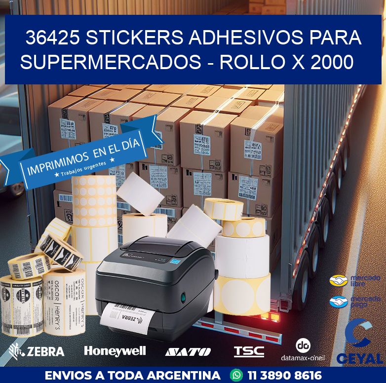 36425 STICKERS ADHESIVOS PARA SUPERMERCADOS - ROLLO X 2000