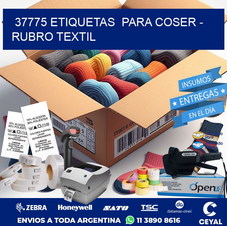 37775 ETIQUETAS  PARA COSER – RUBRO TEXTIL