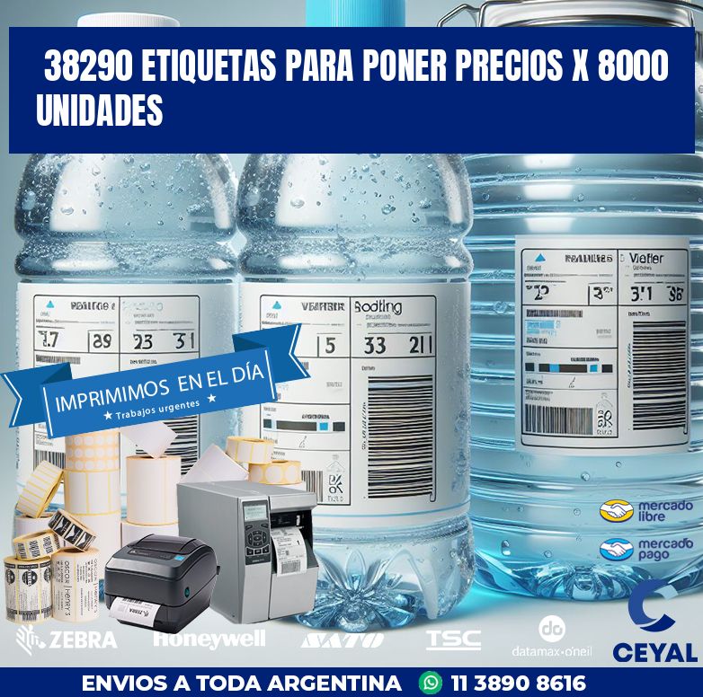 38290 ETIQUETAS PARA PONER PRECIOS X 8000 UNIDADES