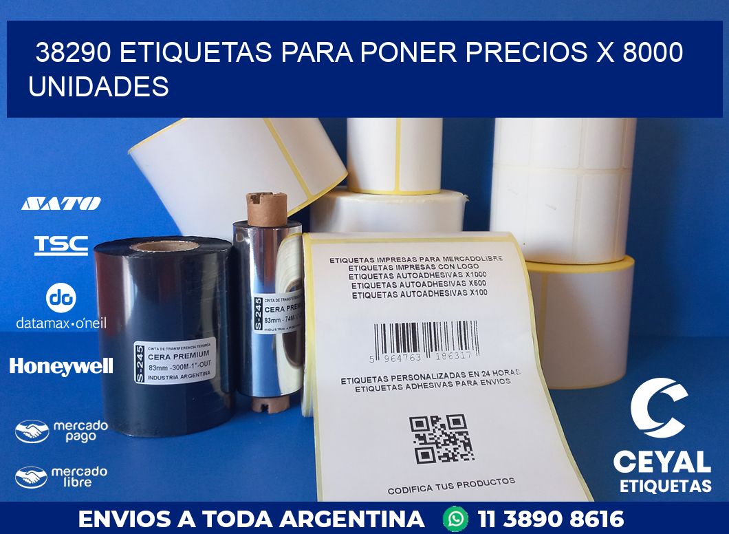 38290 ETIQUETAS PARA PONER PRECIOS X 8000 UNIDADES