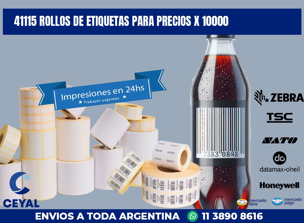 41115 ROLLOS DE ETIQUETAS PARA PRECIOS X 10000