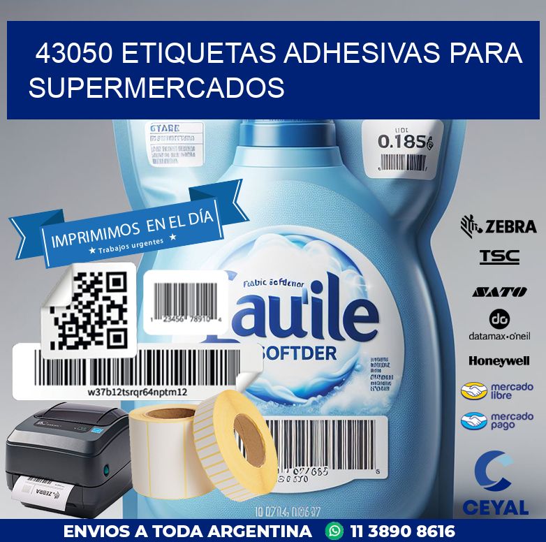 43050 ETIQUETAS ADHESIVAS PARA SUPERMERCADOS