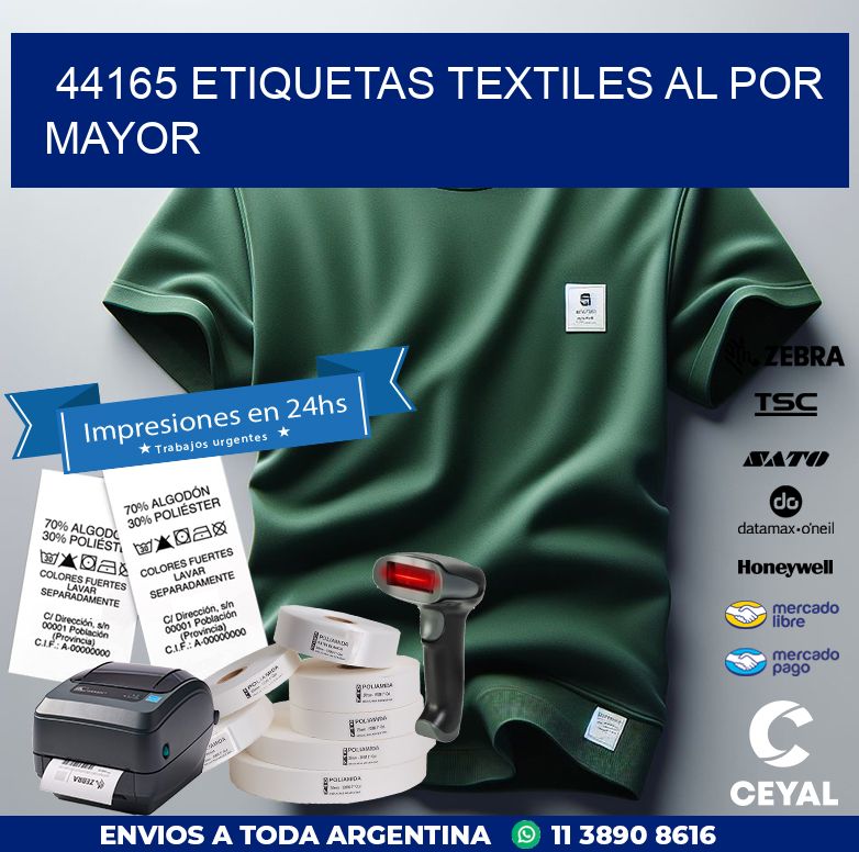 44165 ETIQUETAS TEXTILES AL POR MAYOR