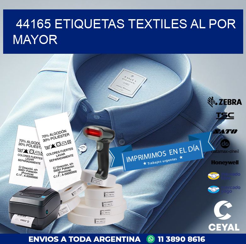 44165 ETIQUETAS TEXTILES AL POR MAYOR