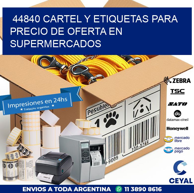 44840 CARTEL Y ETIQUETAS PARA PRECIO DE OFERTA EN SUPERMERCADOS