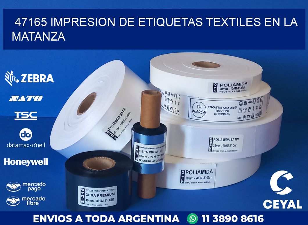 47165 IMPRESION DE ETIQUETAS TEXTILES EN LA MATANZA