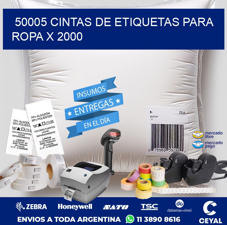 50005 CINTAS DE ETIQUETAS PARA ROPA X 2000