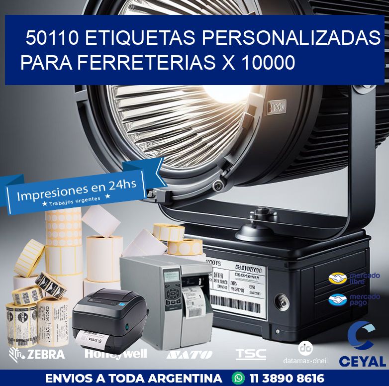 50110 ETIQUETAS PERSONALIZADAS PARA FERRETERIAS X 10000