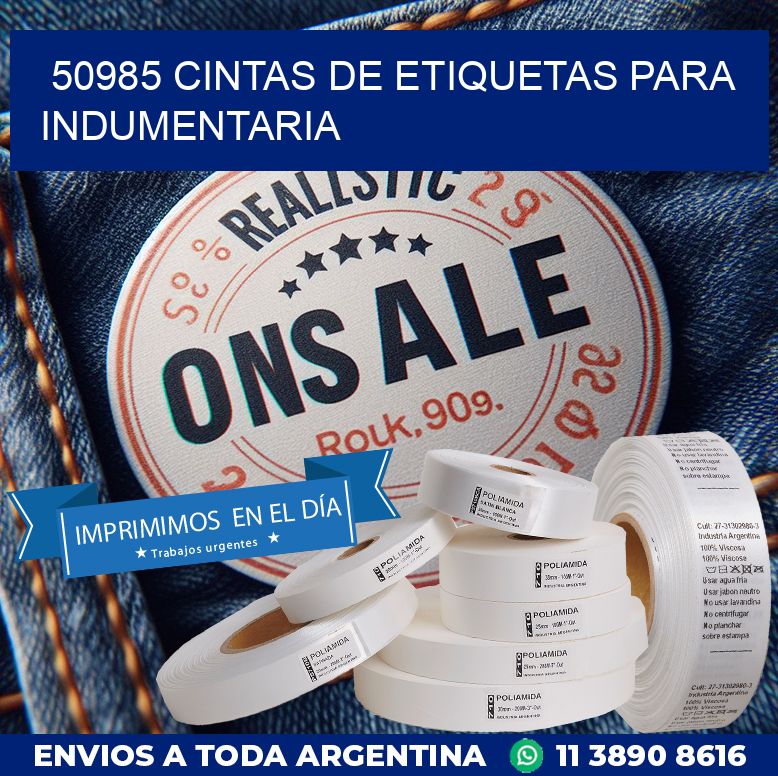 50985 CINTAS DE ETIQUETAS PARA INDUMENTARIA