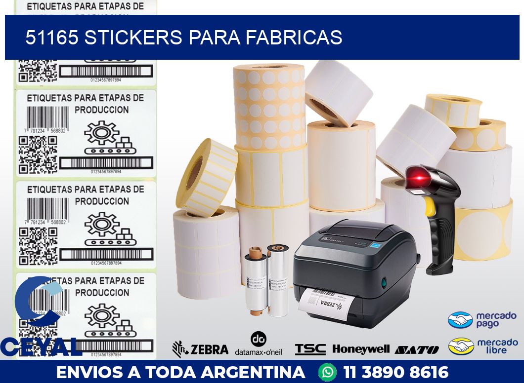 51165 STICKERS PARA FABRICAS