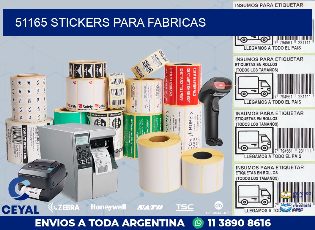 51165 STICKERS PARA FABRICAS