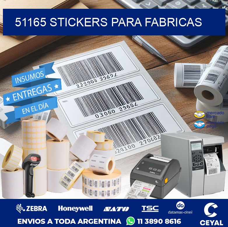 51165 STICKERS PARA FABRICAS