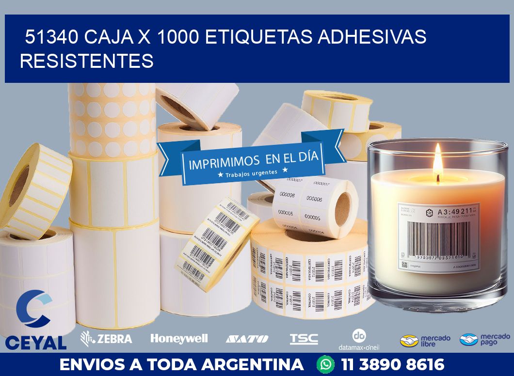 51340 CAJA X 1000 ETIQUETAS ADHESIVAS RESISTENTES