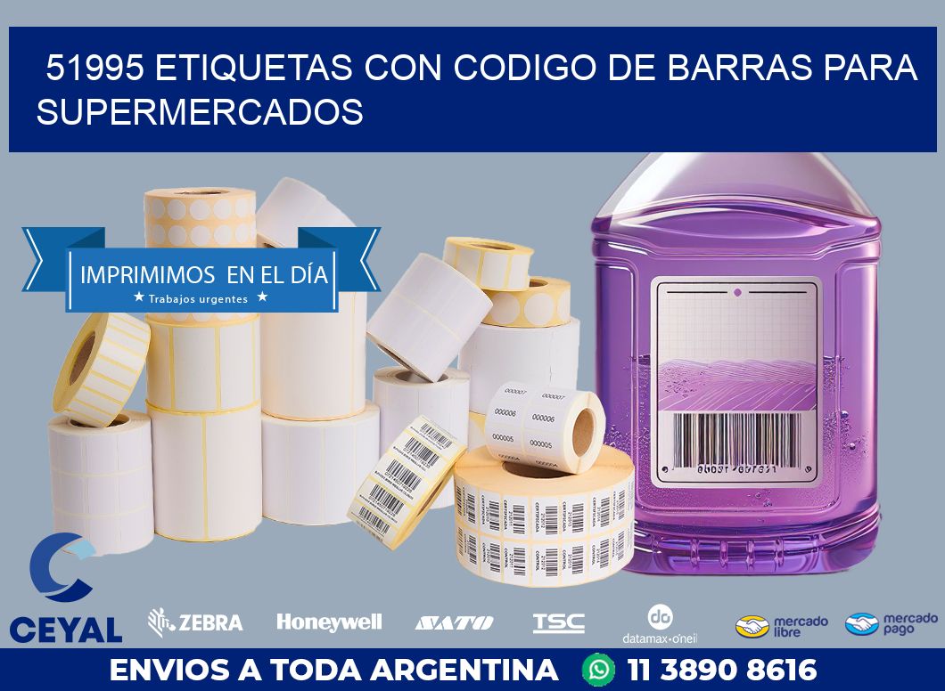 51995 ETIQUETAS CON CODIGO DE BARRAS PARA SUPERMERCADOS