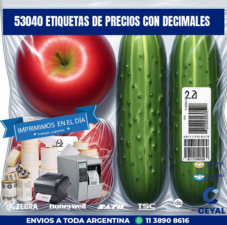 53040 ETIQUETAS DE PRECIOS CON DECIMALES