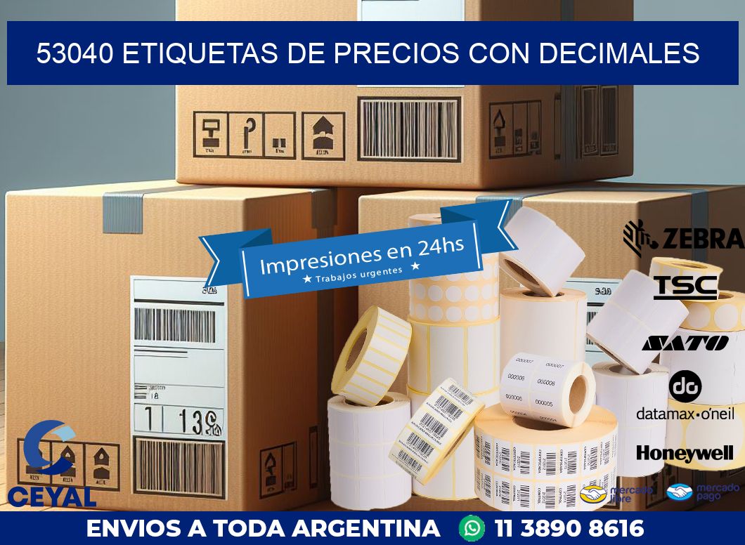 53040 ETIQUETAS DE PRECIOS CON DECIMALES